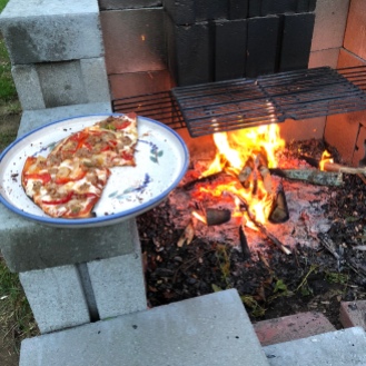 Pizza on the fire
